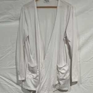 Elegant White Long Sleeve Cardigan